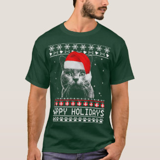Cat Cute Glad helg julklapp Lover Julafton T T Shirt