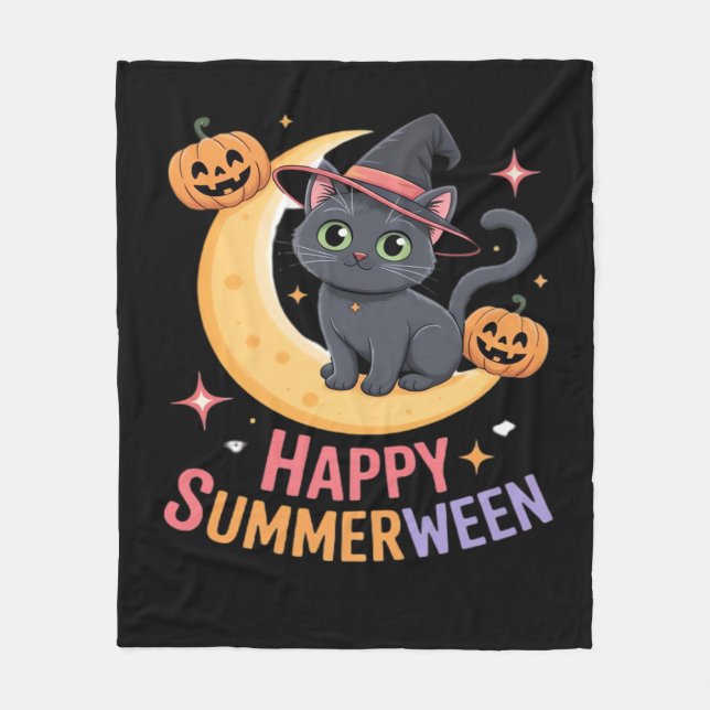 Cat Cute Halloween Aesthetic Essential T-Shirt Fleecefilt (Framsidan)