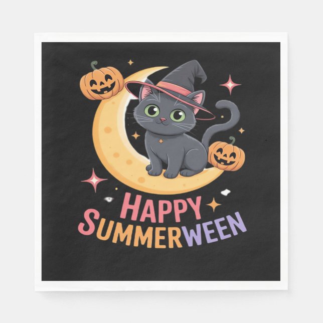 Cat Cute Halloween Aesthetic Essential T-Shirt Pappersservett (Framsidan)