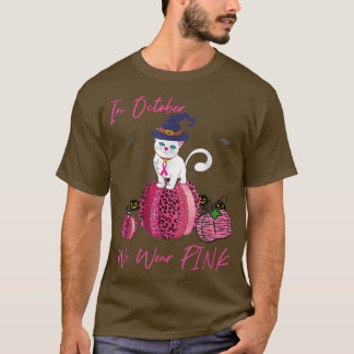Cat Cute i oktober Bära Rosa Breast Cancer Awa T Shirt