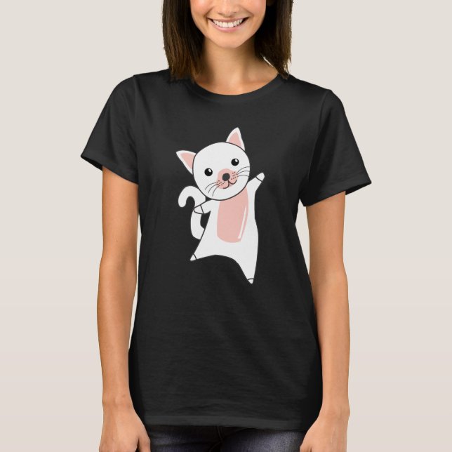 Cat Cute Kitten White Cats Cute Cute Animals T Shirt (Framsida)