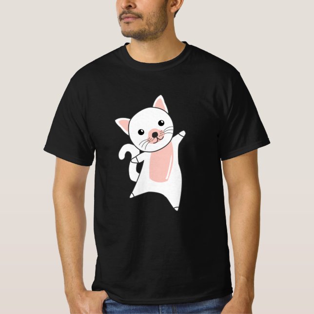 Cat Cute Kitten White Cats Cute Cute Animals T Shirt (Framsida)