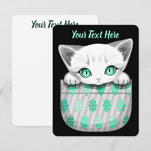 Cat Cute och Playful peading från en Pocket (Fram/baksida)