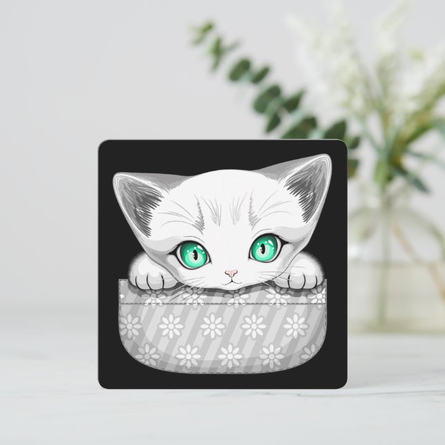 Cat Cute och Playful peading från en Pocket Anteckningskort (Stående Fram)