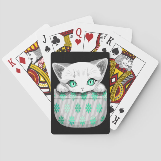 Cat Cute och Playful peading från en Pocket Casinokort (Baksidan)