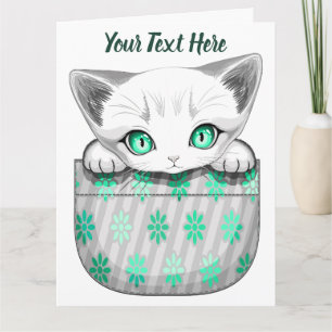 Cat Cute och Playful peading från en Pocket Kort