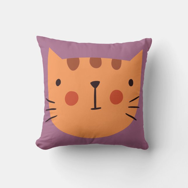 Cat Cute Orange plantskola Baby Room Kudde (Framsida)