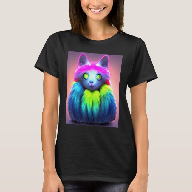 Cat Cyber Punk Weird Men Women Boys Girls  3 T Shirt (Framsida)