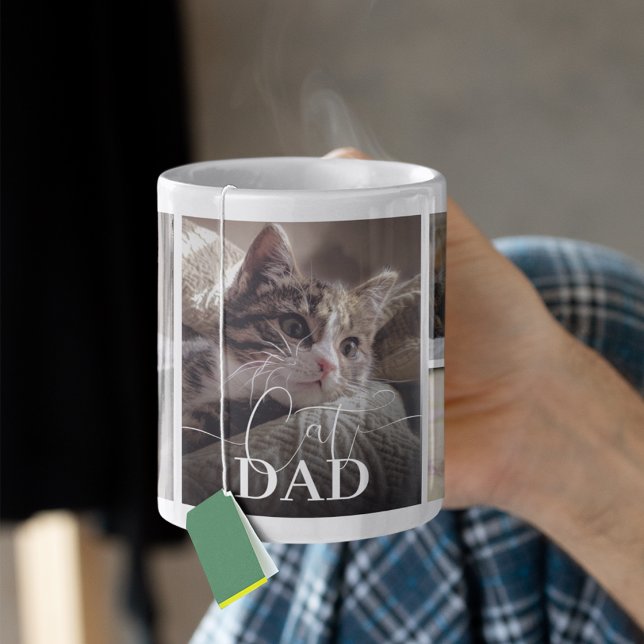 Cat Dad 5 Photo Collage Kaffemugg (Skapare uppladdad)