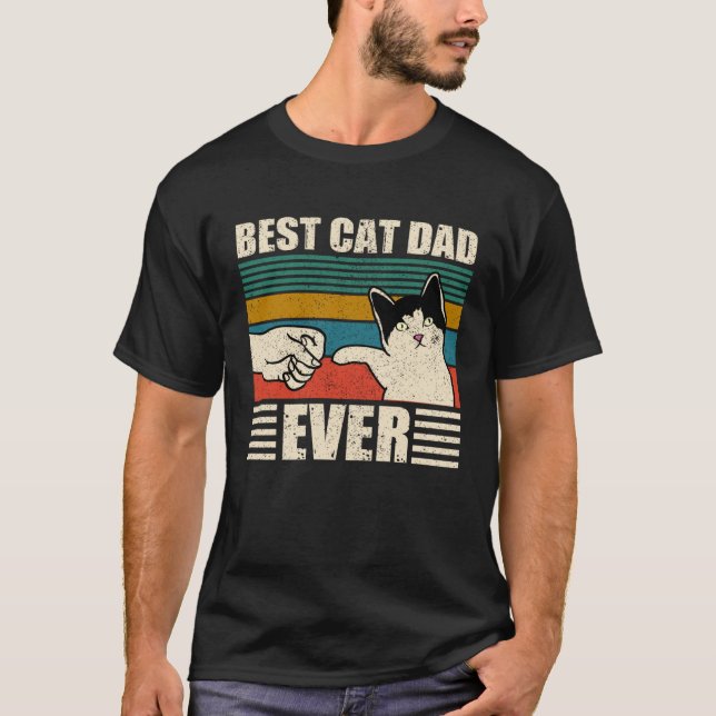 Cat Dad  Best Cat Dad Ever T Shirt (Framsida)