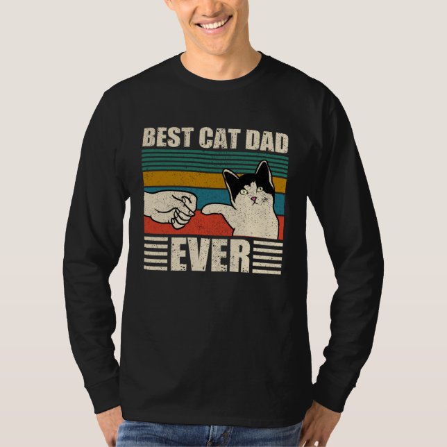 Cat Dad  Best Cat Dad Ever T Shirt (Framsida)