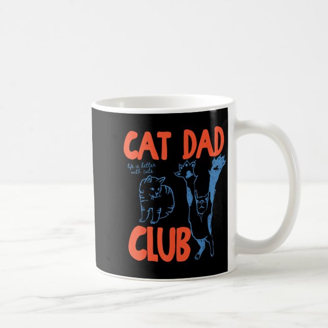 Cat Dad Club Funny Cat Lover Pet Parent Father's D Kaffemugg (Höger)