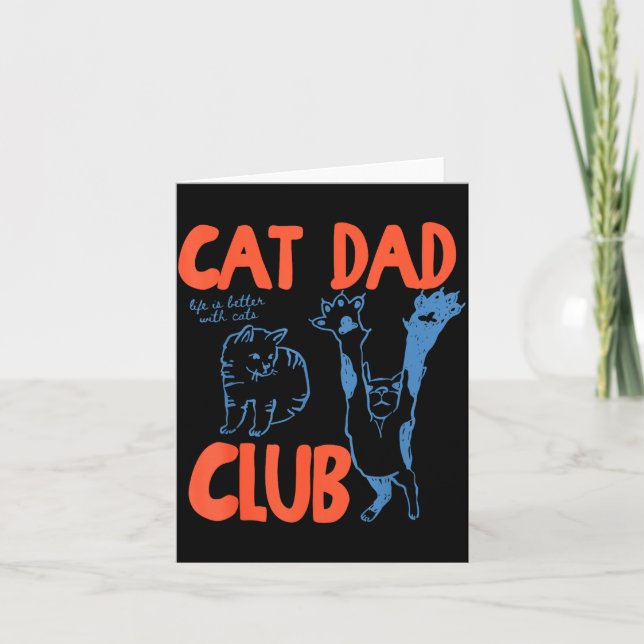 Cat Dad Club Funny Cat Lover Pet Parent Father's D Kort (Framsida)