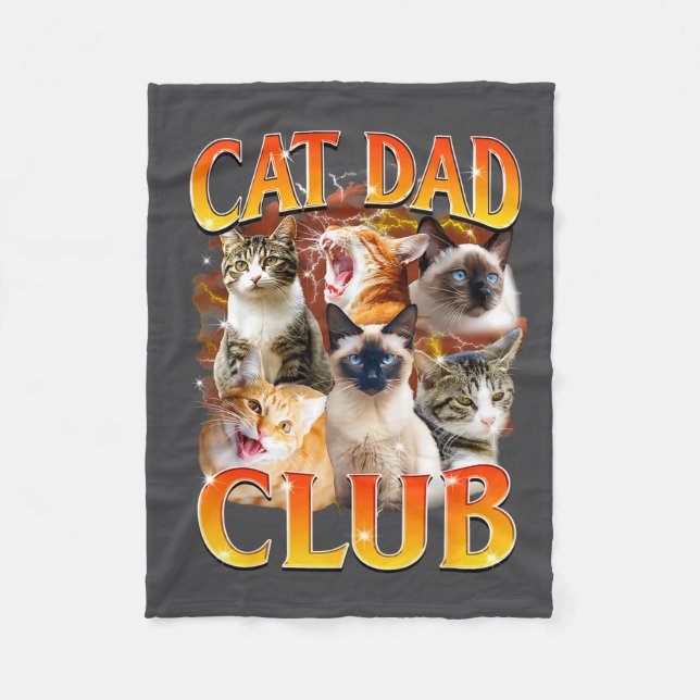 Cat Dad Club Funny Life Is Better With Cats Father Fleecefilt (Framsidan)