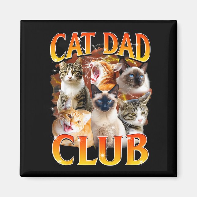 Cat Dad Club Funny Life Is Better With Cats Father Magnet (Framsidan)