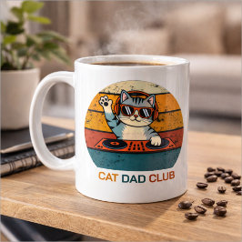 CAT DAD CLUB / Funny Retro misician Kaffemugg