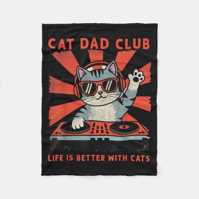 Cat Dad Club, Life Is Better With Cats, Cat Dad Fu Fleecefilt (Framsidan)