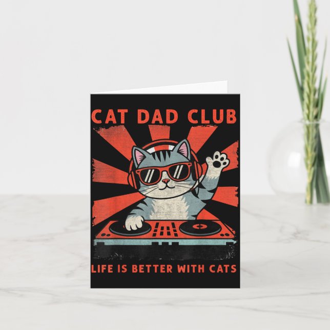 Cat Dad Club, Life Is Better With Cats, Cat Dad Fu Kort (Framsida)