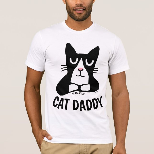 CAT dad DADDY, Panda Kitty T-shirts (Framsida)