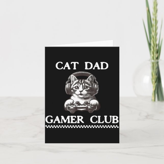 Cat Dad Gamer Club Funny Cat Lover Gaming Game Fat Kort (Framsida)