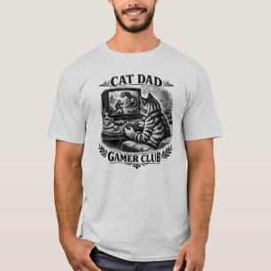 Cat Dad Gamer Club Tröja – Roligt kattpresent för 