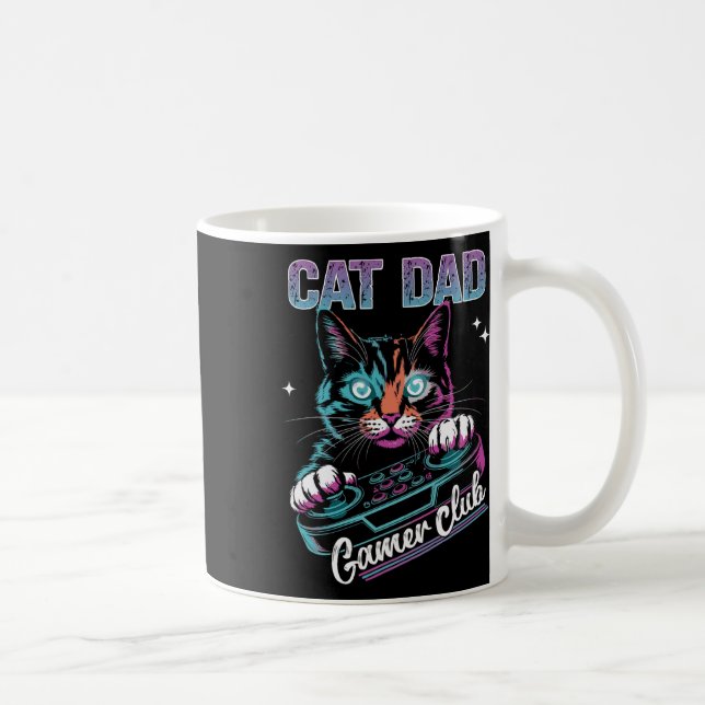 Cat Dad Gamer Club Video Games Gaming Cat Player F Kaffemugg (Höger)