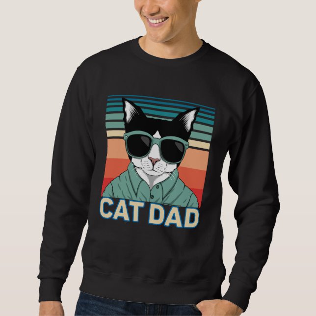 Cat Dad Lång Ärmad Tröja (Framsida)