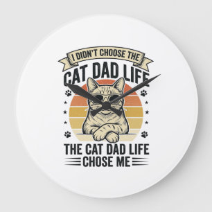 Cat Dad Life Vintage Gravyr T-Shirt Design_1 Stor Klocka