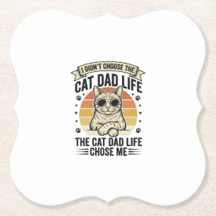 Cat Dad Life Vintage Gravyr T-Shirt Design_1 Underlägg Papper