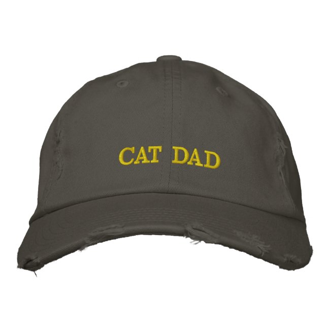 Cat Dad Love Simple Style Hat Funny Cat Lover Gift Broderad Keps (Framsida)
