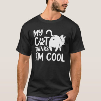 Cat Dad Mom Tröja, Rolig Min Katt Tycker Iu2019m Ä T Shirt