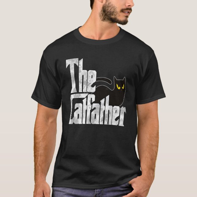 Cat Dad The Catfather Crazy Black Cat Father Kitty T Shirt (Framsida)