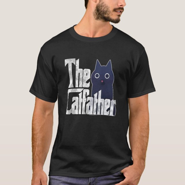 Cat Dad The Catfather Crazy Cat Father Kitty Daddy T Shirt (Framsida)