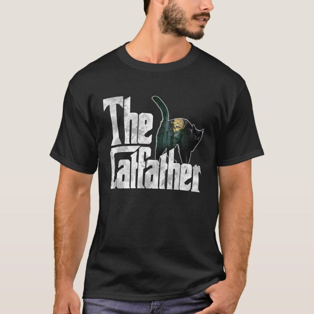 Cat Dad The Catfather Crazy Cat Father Kitty Daddy T Shirt (Framsida)