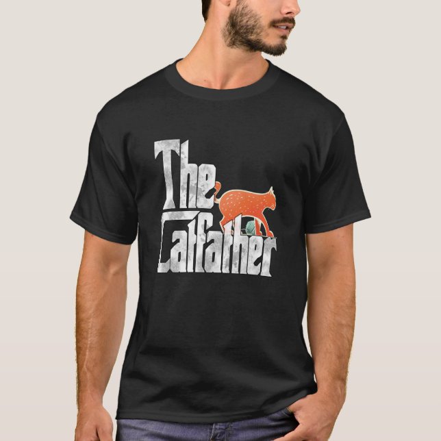 Cat Dad The Catfather Crazy Cat Father Kitty Daddy T Shirt (Framsida)
