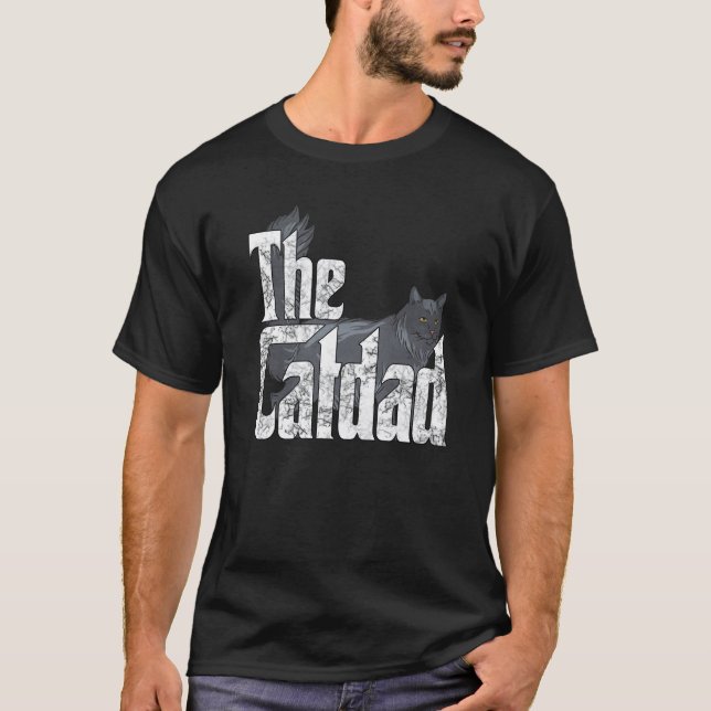 Cat Dad The Catfather Crazy Cat Father Kitty Daddy T Shirt (Framsida)