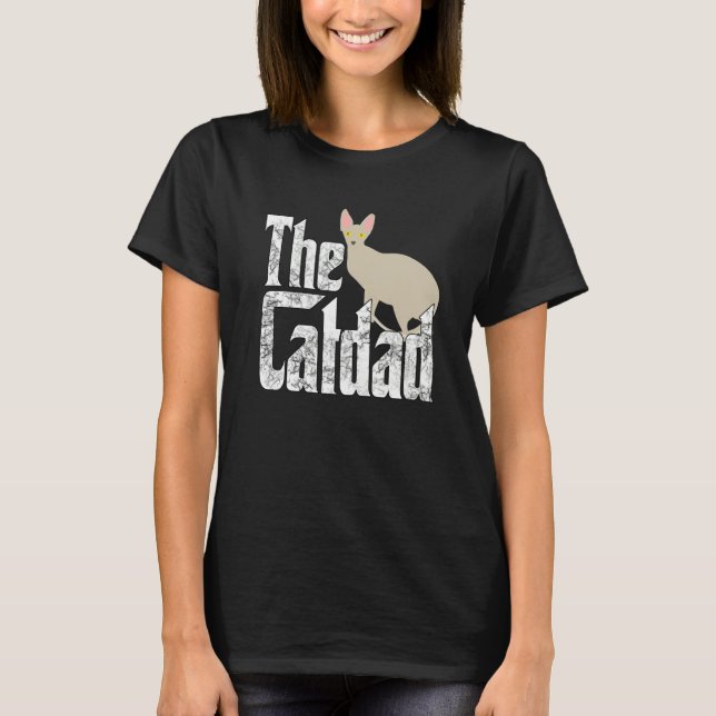 Cat Dad The Catfather Crazy Cat Father Kitty Daddy T Shirt (Framsida)