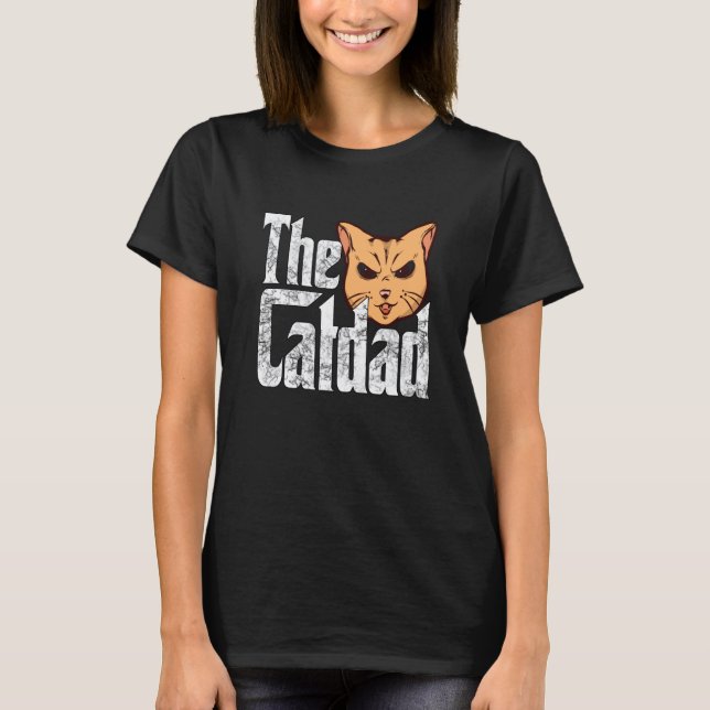 Cat Dad The Catfather Crazy Cat Father Kitty Daddy T Shirt (Framsida)