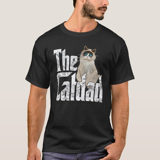 Cat Dad The Catfather Crazy Cat Father Kitty Daddy T Shirt (Framsida)
