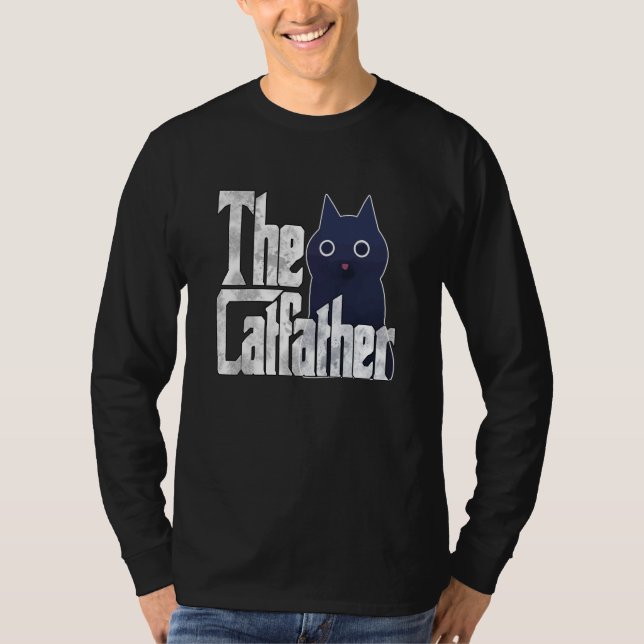 Cat Dad The Catfather Crazy Cat Father Kitty Daddy T Shirt (Framsida)