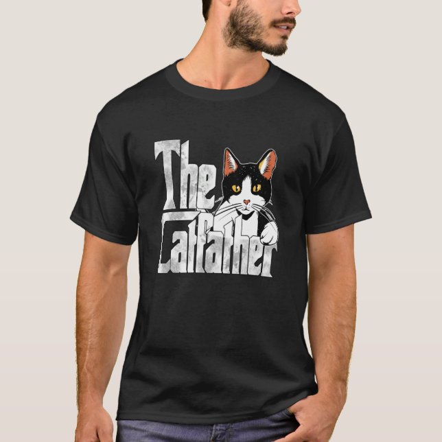 Cat Dad The Catfather Crazy Cat Father Kitty Daddy T Shirt (Framsida)