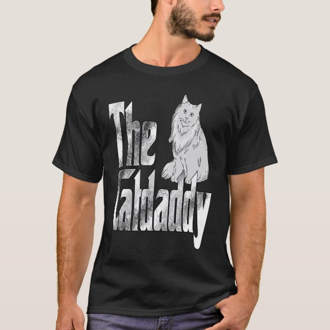 Cat Dad The Catfather Crazy Cat Father Kitty Daddy T Shirt (Framsida)