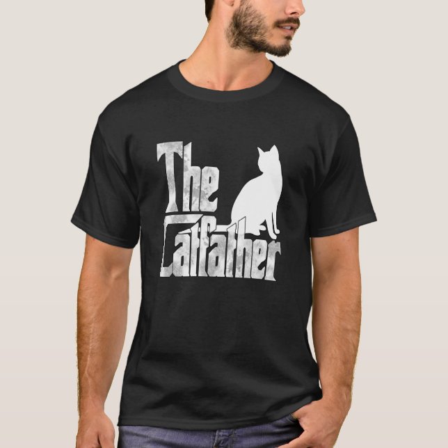 Cat Dad The Catfather Crazy Cat Father Kitty Daddy T Shirt (Framsida)