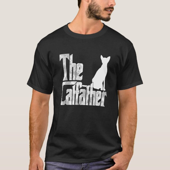 Cat Dad The Catfather Crazy Cat Father Kitty Daddy T Shirt (Framsida)