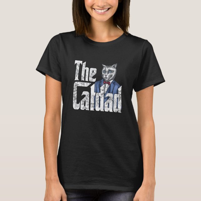 Cat Dad The Catfather Crazy Cat Father Kitty Daddy T Shirt (Framsida)