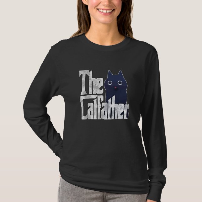 Cat Dad The Catfather Crazy Cat Father Kitty Daddy T Shirt (Framsida)