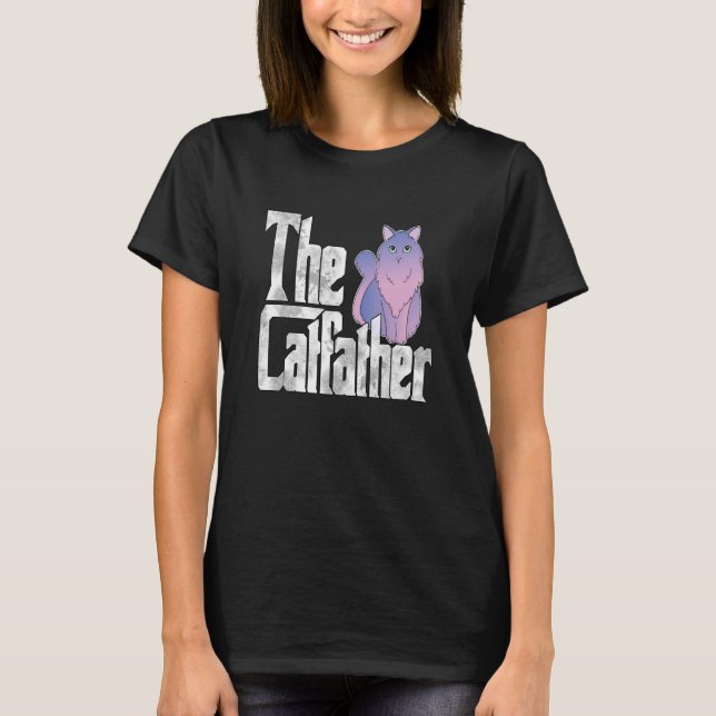 Cat Dad The Catfather Crazy Cat Father Kitty Daddy T Shirt (Framsida)