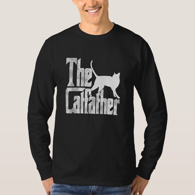 Cat Dad The Catfather Crazy Cat Father Kitty Daddy T Shirt (Framsida)