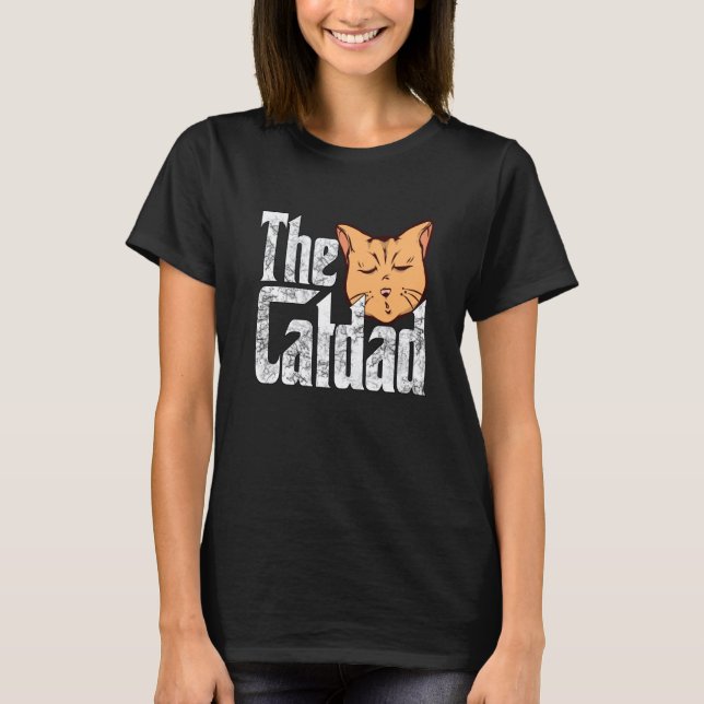 Cat Dad The Catfather Crazy Cat Father Kitty Daddy T Shirt (Framsida)