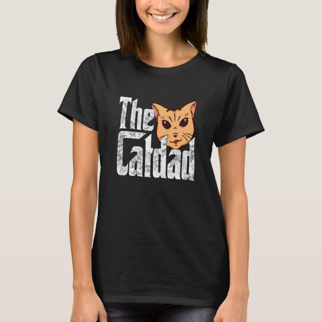Cat Dad The Catfather Crazy Cat Father Kitty Daddy T Shirt (Framsida)